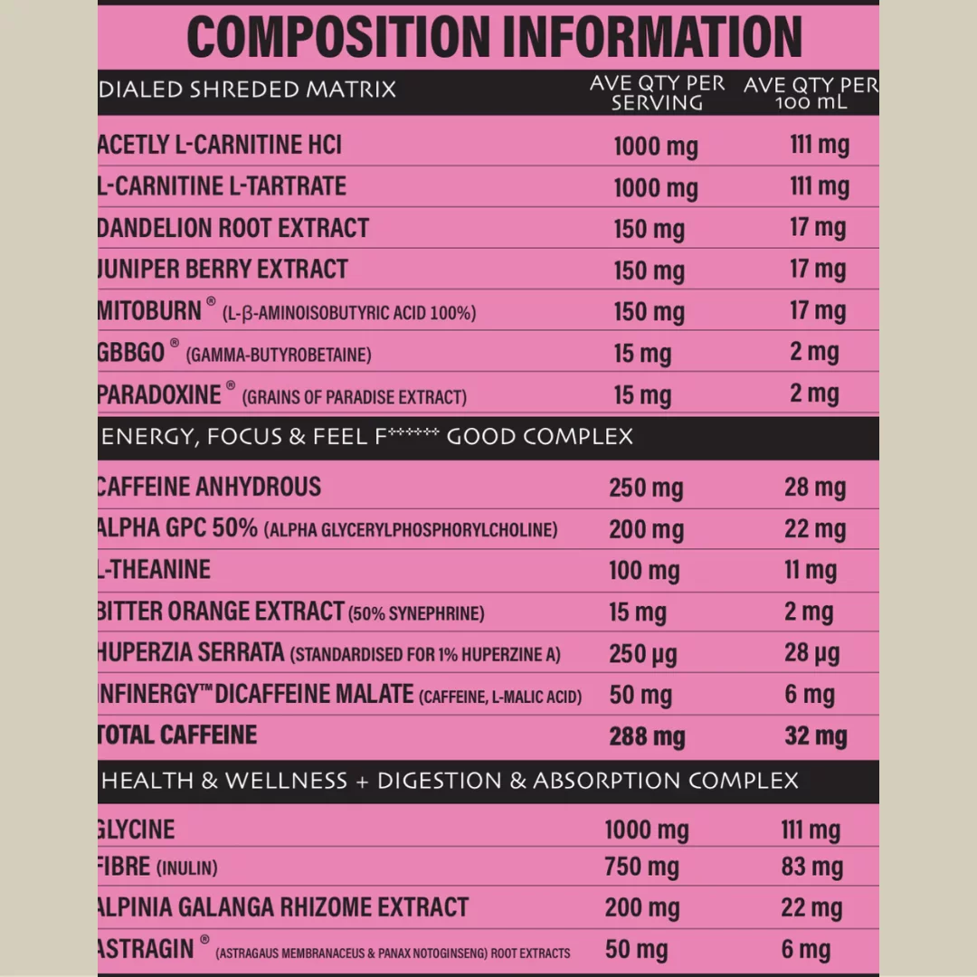Dialed Shred Pre Workout
